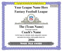 Fantasy Award Maker Sample Page