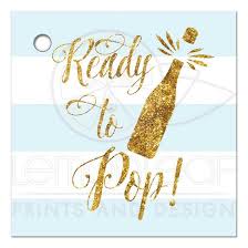 Print premade or blank tags for your presents and baby shower parties, use these printable use this blank onesie tag template to add your own creative touch. Baby Shower Favor Gift Tags Ready To Pop Blue And Gold Printed Glitter