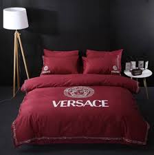 Versace Maroon Bedding Set King Size