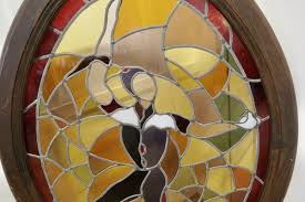 Large Art Deco French Stained Glass