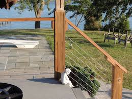 For the modern rustic home, this outdoor deck design idea incorporates interesting triangle geometry made with 1×4 lumber sandwiched over a branch guard rail. Stainless Steel Cable Railing Systems Modern Deck Portland By Stainless Cable Railing Inc Houzz