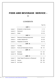 Food Beverage Service Basic Notes