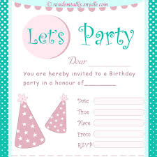 Cute Invitation Templates Printabl Stunning Printable Birthday Party