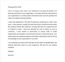 Sample Pharmacy Technician Letter 6 Documents In Pdf Word
