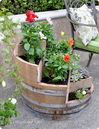Recycled Wine Barrel Planter