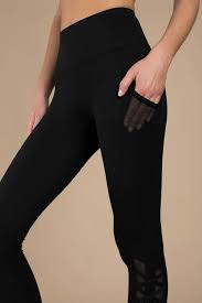 tobi activewear black helen high rise mesh pocket leggings tobi