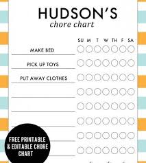Free Printable Chore Charts For Kids Free Chore Charts For
