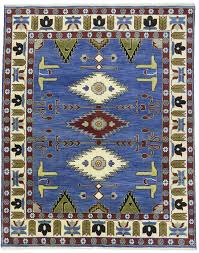 blue geometric 8x10 kazak oriental rug