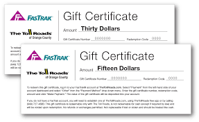 gift certificates the toll roads