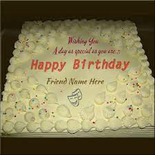 friend name on birthday wishes cake picture