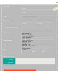 beauty saloon booking form