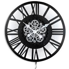 Back Lit Moving Gears Wall Clock