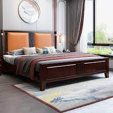 chinese solid wood bed is firm neat
