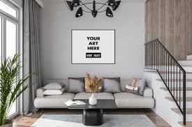 frame mockup living room graphic by
