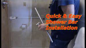 install towel bar on glass shower door