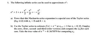 solved 1 the following infinite series