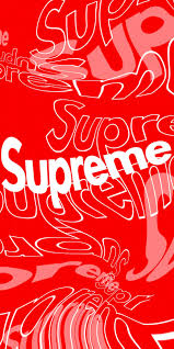 red supreme wavy fonts wallpaper