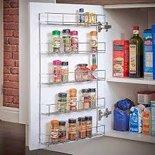 Spice rack with 6 stationary shelves and dowel to hold them in. Spice Rack Holder For Kitchen Cabinet Cupboard Door Wall Mount Spice Herb Jar Storage Organizer Pantry Kitchen Cupboard Spice Rack Shelf Holder 5 Layer Space Saving Chrome Plated Spice Storage Shelf Buy