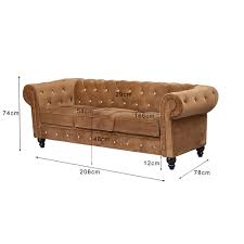 allegra 3 seater chesterfield sofa