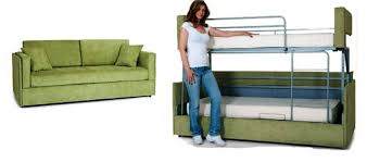 coupe sofa turns into comfy bunk bed in