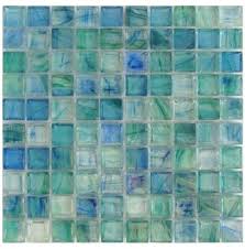 Mirabelle Glass Tile Aqua Blue Brick