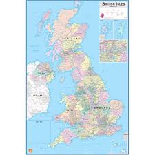 Wallpops Laminated British Isles Map