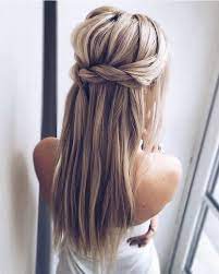 Get the look of amazing curls and be confident that your hairdo Wedding Hairstyles Up Half Up Down Straight With Braid Wedding Hairstyles For Long Hair Vintage Long Straight Hair Braid Wedding Hairstyles Wedding Hair Down