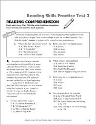 Reading Skills Practice Test 3 Grade 3 Printable Test Prep