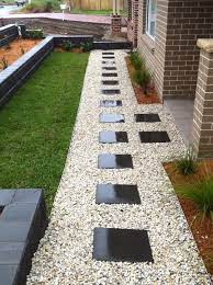 White Pebbles With Stepping Stones