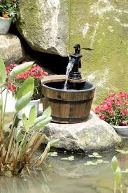 Water Fountains Outdoor Wood Barrel