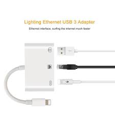 3 In 1 Charger Adapter For Lightning To Lan 100mbps Ethernet Rj45 Adapter Otg Usb 3 0 Camera Reader Buy At A Low Prices On Joom E Commerce Platform