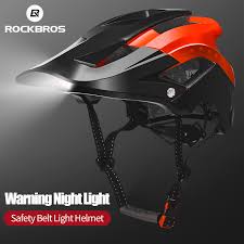 Rockbros Bicycle Light Helmet Intergrally Molded Bike Headlamp Cycling Helmet Sports Safety Men Women Mtb Bike Helmet Equipment Bicycle Helmet Aliexpress