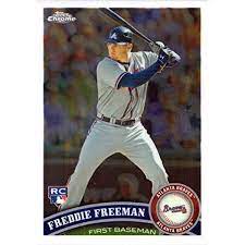 Freddie freeman rookie card signed. Amazon Com 2011 Topps Chrome Baseball 173 Freddie Freeman Rookie Card Collectibles Fine Art