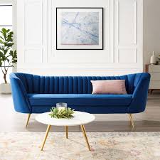 tufted navy velvet sofa