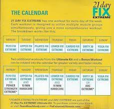 21 day fix extreme review calendar