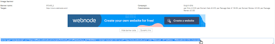 webnode insert an affiliate banner