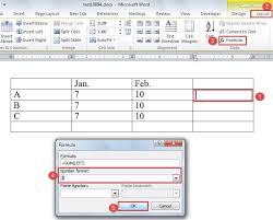 To Sum Numbers In Your Word Table