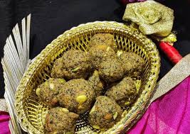 wheat flour seeds and nuts ladoo with