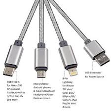 China Multi Usb Charging Cable 3ft 3 In 1 Multiple Usb Charger Cable Charging Cord With Usb Type C 8pin Lightning Micro Usb Connectors For Ios Android China Usb Cable And Data Cable