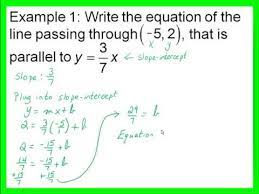 writing the equation of a line parallel