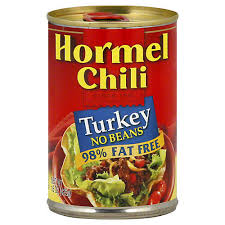 hormel 98 fat free turkey chili no