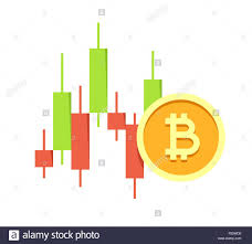 Bitcoin Value Graphical Chart Isolated On White Background