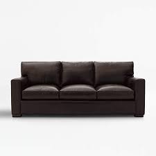 axis brown 3 seater leather sofa
