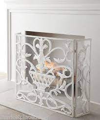 Antique White Iron Fireplace Fire
