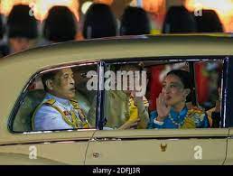 Thailand's King Maha Vajiralongkorn and Queen Suthida, and Princess  Bajrakitiyabha (L) arrive at The Grand Palace in Bangkok. People dressed in  yellow flocked to Bangkok's Sanam Luang and the Temple of the