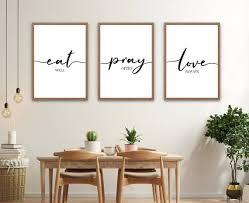 Eat Pray Love Signs Set Of 3 Printables