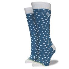 Womens Light Blue And White Polkadot Socks