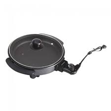 An electric skillet that can reach a temperature of 450°f is usually sufficient. Ovente Round Electric Frying Pan Skillet Granite With Tempered Glass Lid And Thermostat Control 12inch Diameter Sk10112b