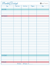 023 Free Printable Monthly Budget Planner Worksheet