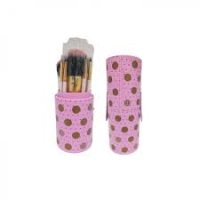 pink dot makeup brush set
